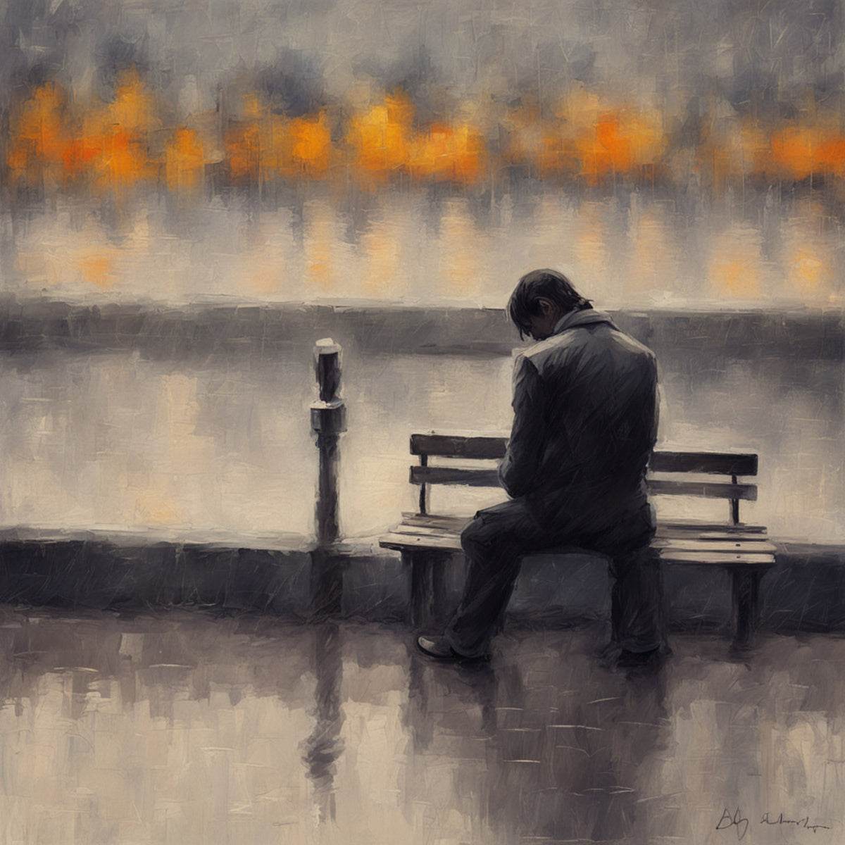 The One Alone 7 - Contemporary-Impressionism-Contemplative-Golden - Esmonbijouart