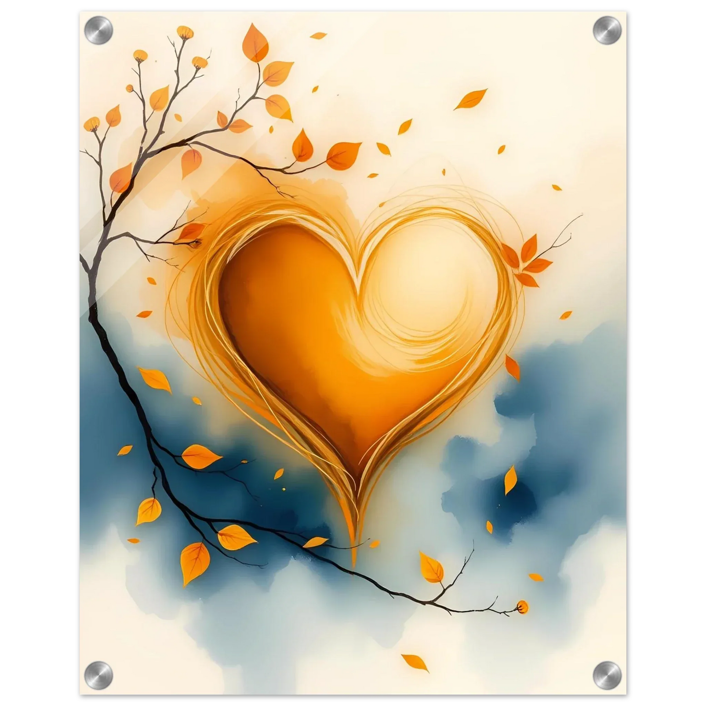 Acrylic Print -Autumn Heart Embrace - Esmonbijouart