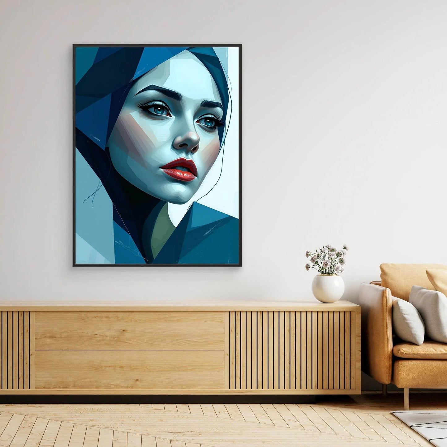 Silhouette in Blue - Geometric-Portrait-Elegant-Contemporary - Esmonbijouart