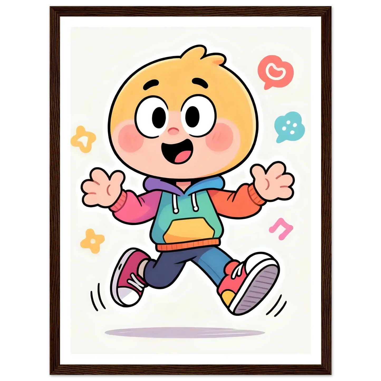 Cheerful Cartoon Character in Hoodie - Esmonbijouart