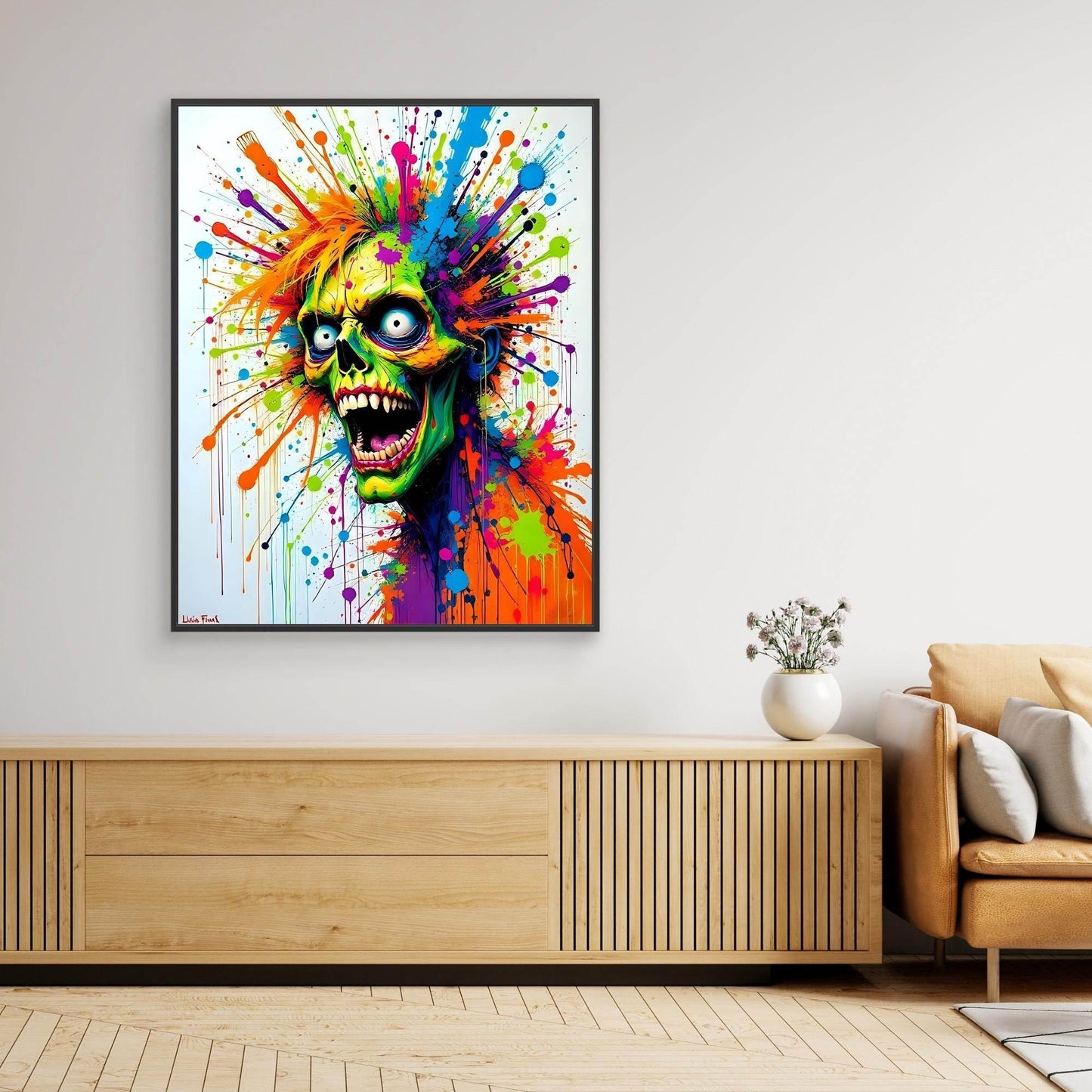 Expressionist Abstract 14 - Splatter-Skull-Explosive-Vibrant - Esmonbijouart