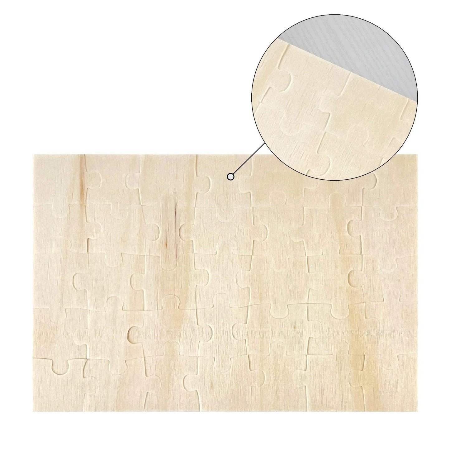 Blank jigsaw puzzle board with interlocking piece pattern
