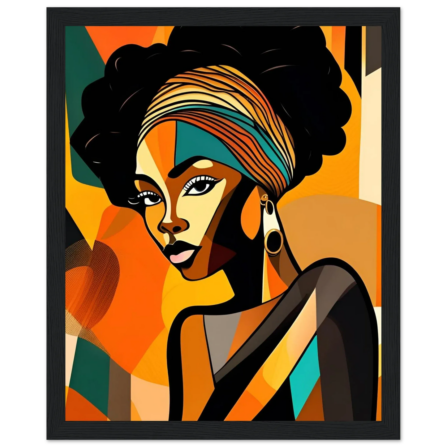 Retro Elegance - African Beauty with Colorful Headwrap - Esmonbijouart 