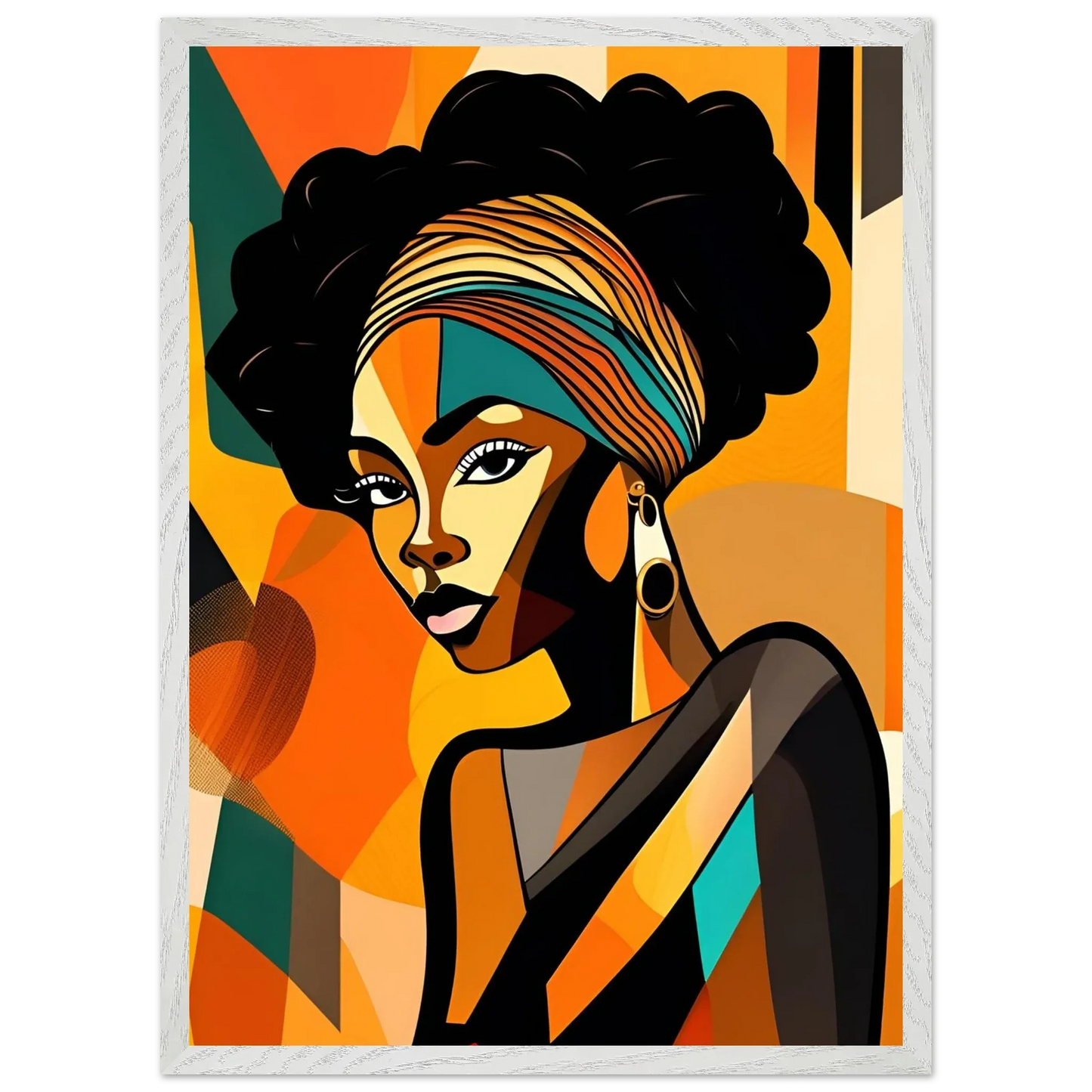 Retro Elegance - African Beauty with Colorful Headwrap - Esmonbijouart 