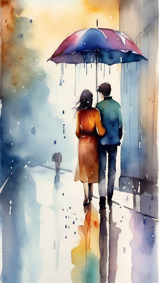 Through The Rain 5 - Watercolor-Poetic-Intimate - Esmonbijouart 