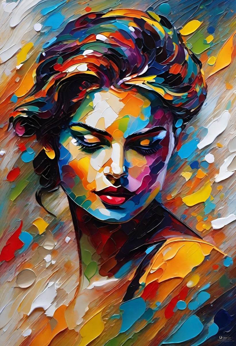 Colorful Abstract Portrait 70 - Contemporary-Abstract-Expressionism-Face-Painting-Masterpiece - Esmonbijouart 