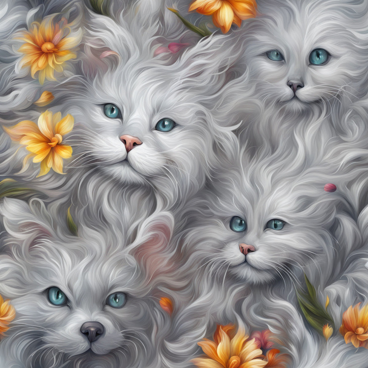 The Flowery Feline Dreamscape