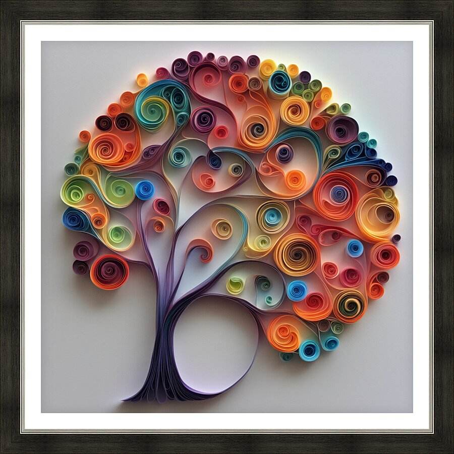 Colorful Paper Tree 15 - Paper-Art-Quilling-Elegant-Sophisticated - Esmonbijouart 