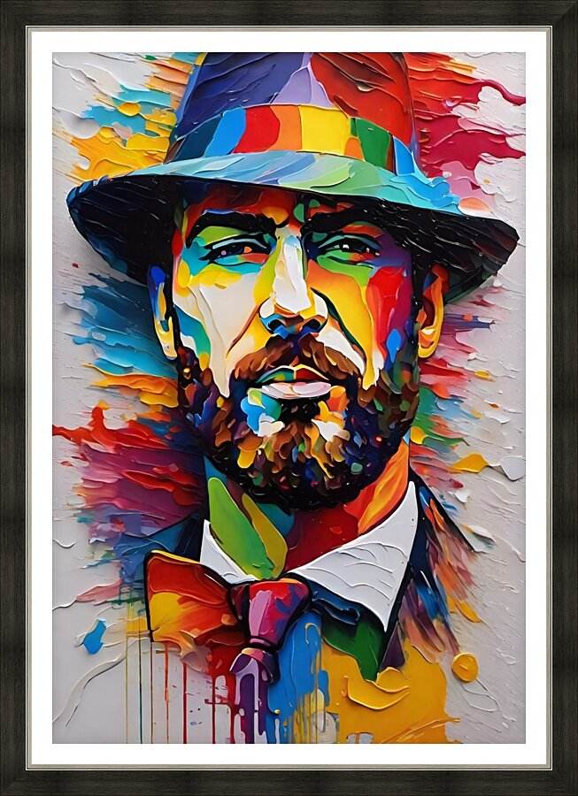 Colorful Abstract Portrait 68 - Contemporary-Gentleman-Art-Sophisticated-Dapper - Esmonbijouart 