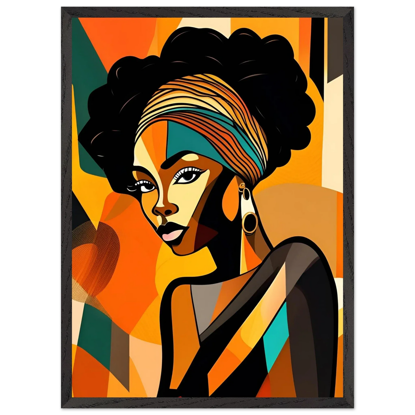 Retro Elegance - African Beauty with Colorful Headwrap - Esmonbijouart 