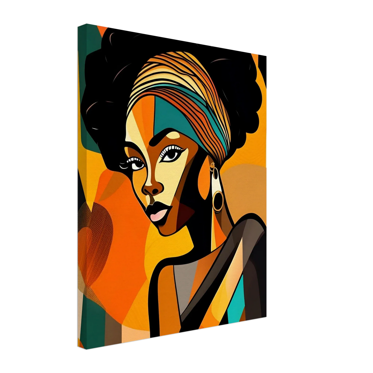 Retro Elegance - African Beauty with Colorful Headwrap - Esmonbijouart 