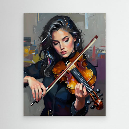    Young Woman Playing Violin 