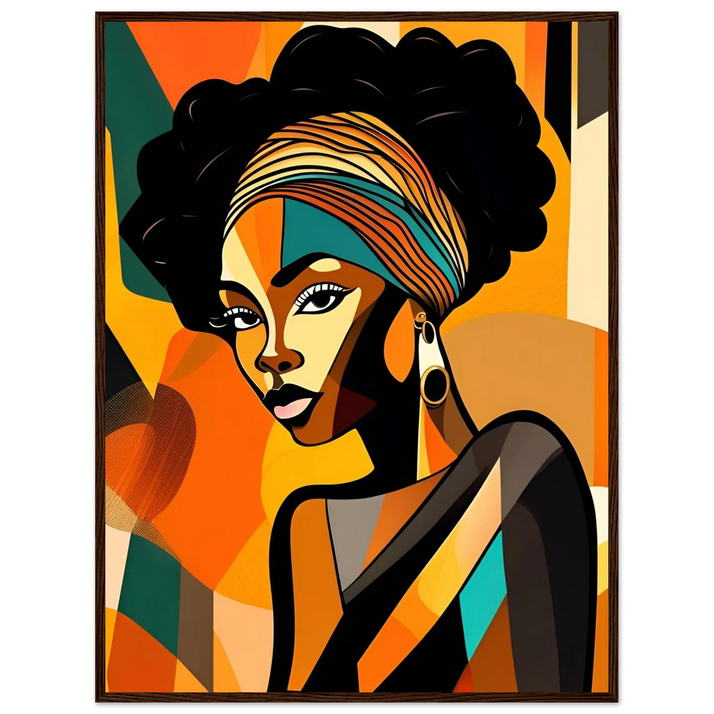 Retro Elegance - African Beauty with Colorful Headwrap - Esmonbijouart 