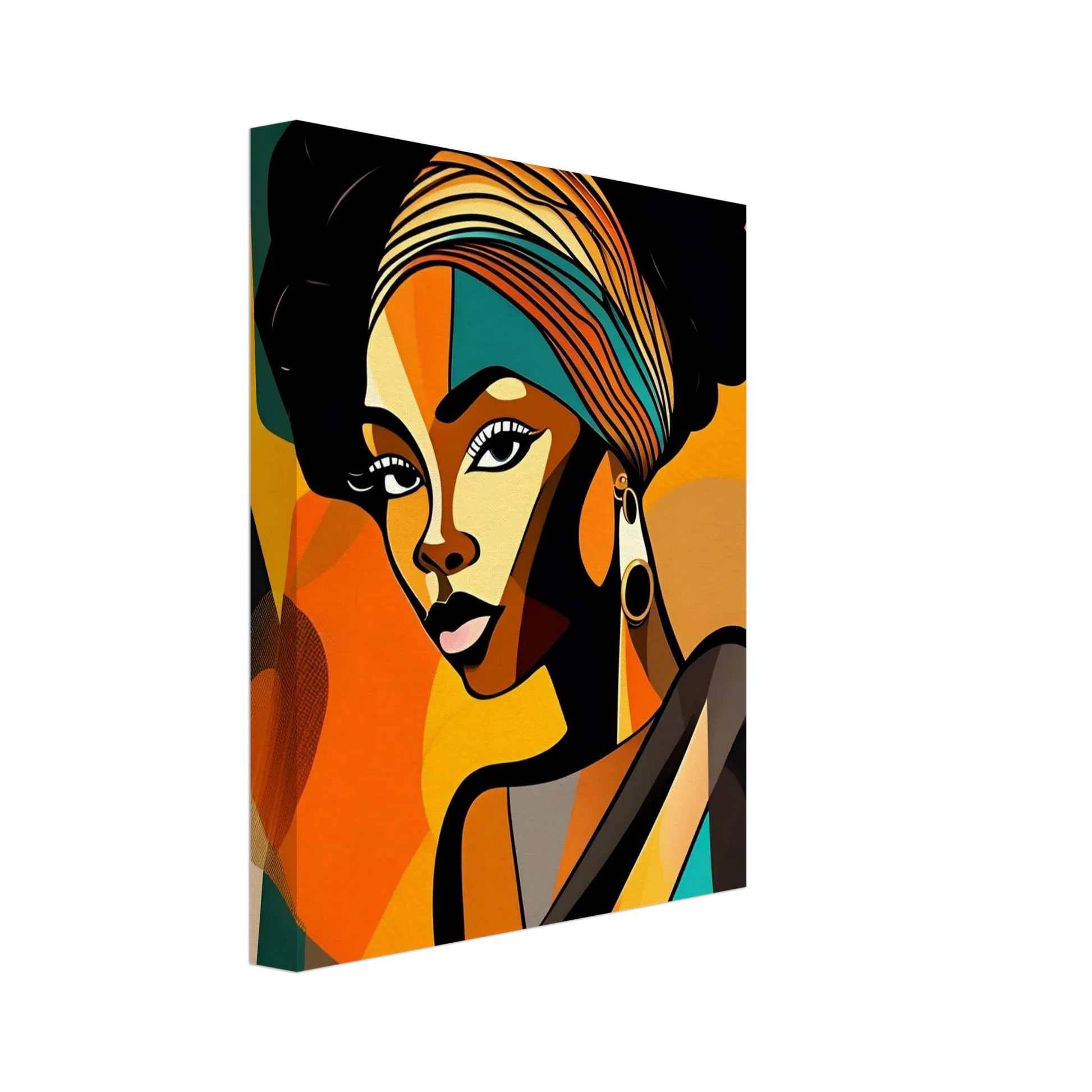 Retro Elegance - African Beauty with Colorful Headwrap - Esmonbijouart 