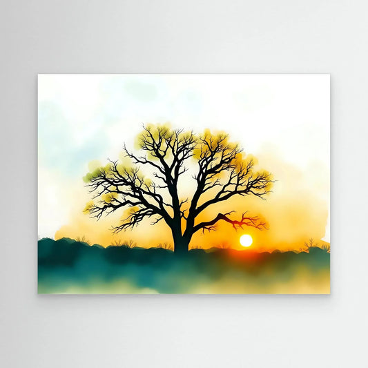 Lone Tree at Sunset - Esmonbijouart 
