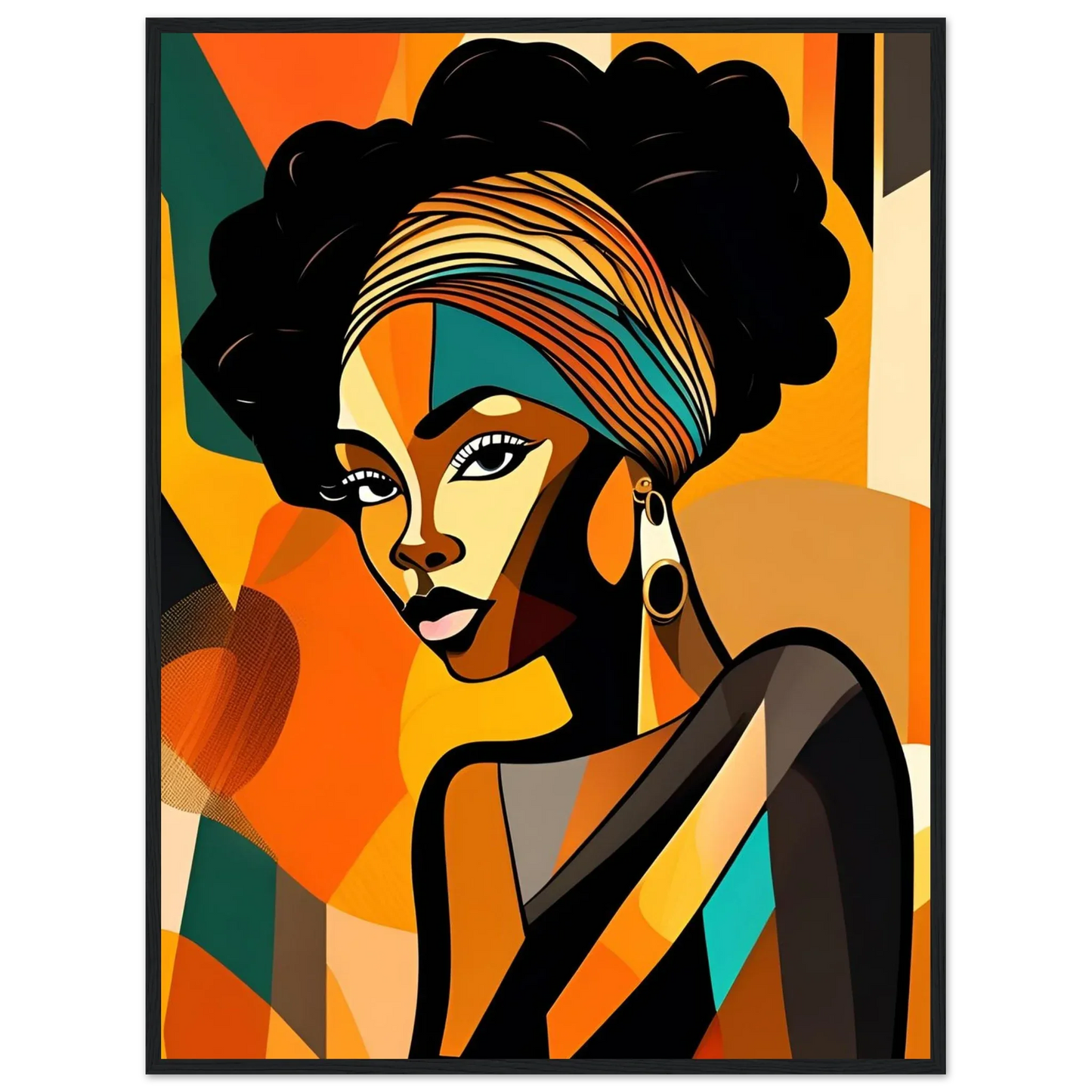 Retro Elegance - African Beauty with Colorful Headwrap - Esmonbijouart 