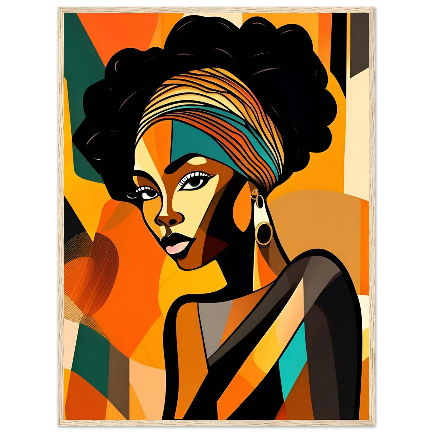 Retro Elegance - African Beauty with Colorful Headwrap - Esmonbijouart 