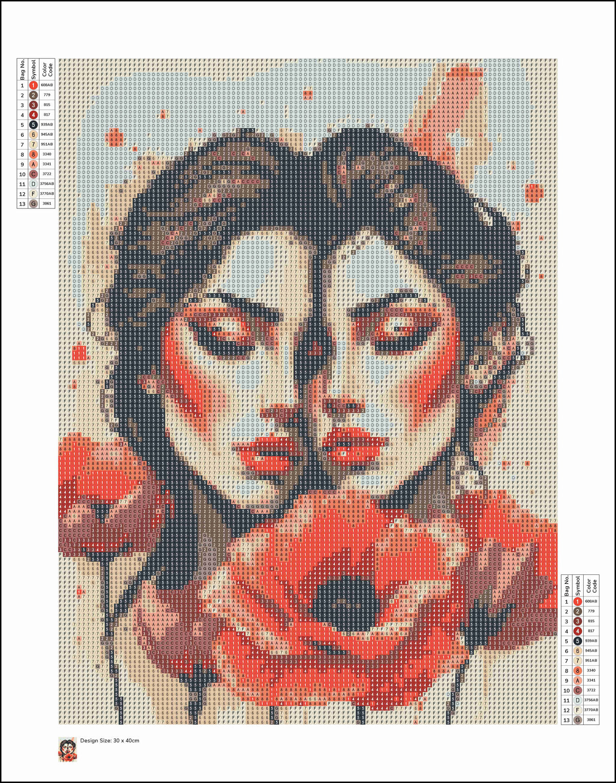 30x40cm Round Diamond Painting Kit