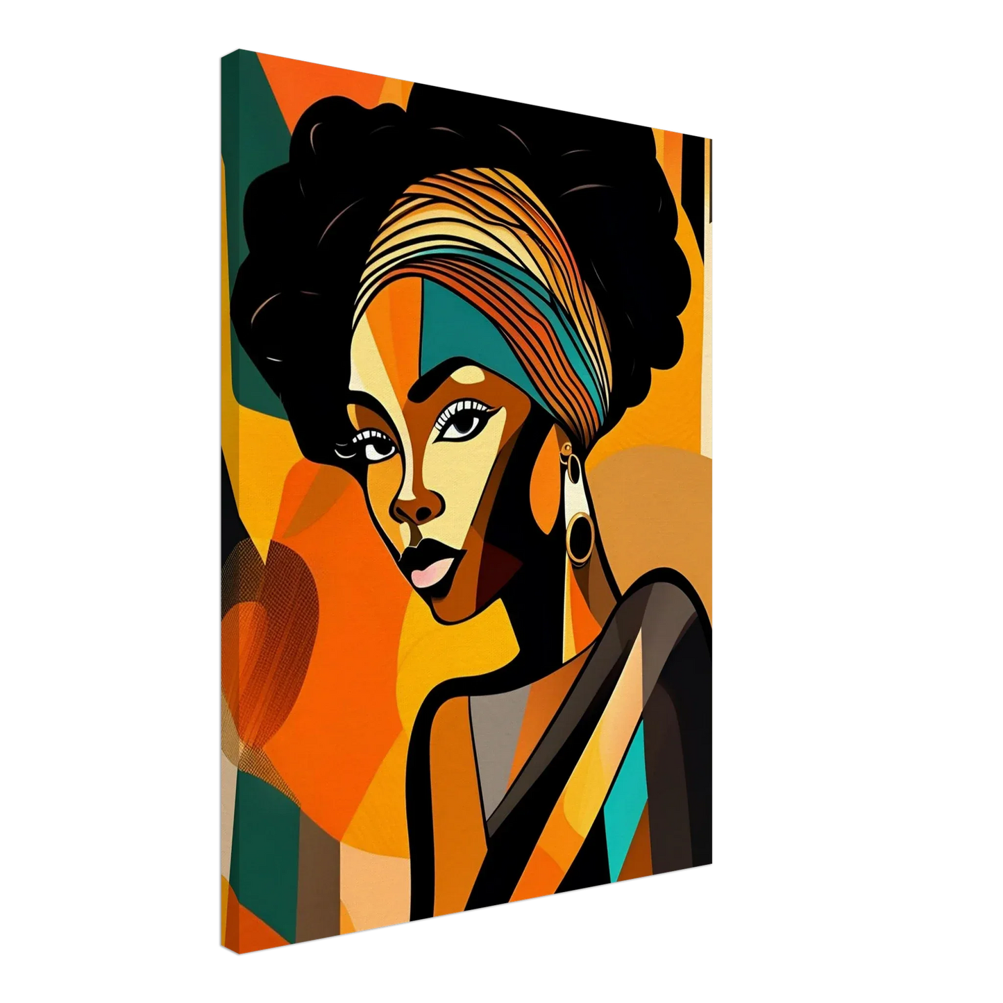 Retro Elegance - African Beauty with Colorful Headwrap - Esmonbijouart 