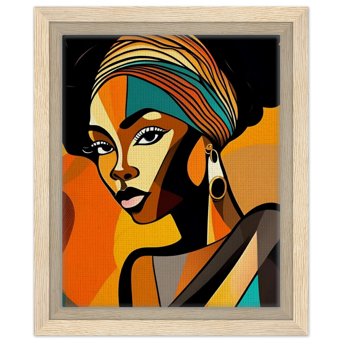 Retro Elegance - African Beauty with Colorful Headwrap - Esmonbijouart 