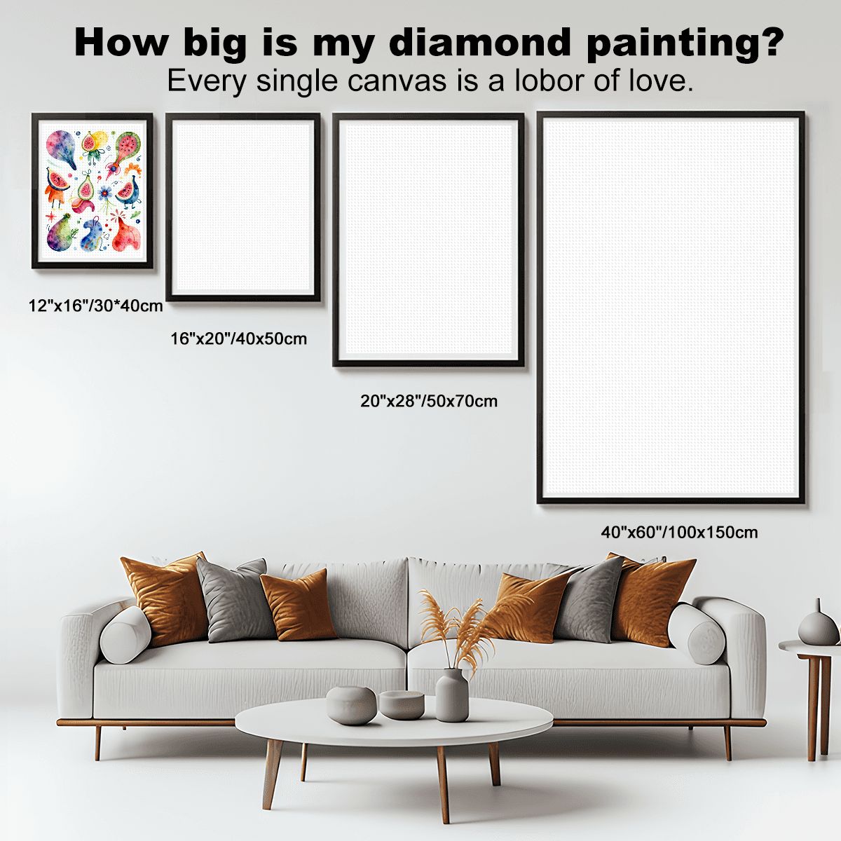 Colorful Abstract Fruit and Shapes – DIY Diamond Painting Kit (No Frame)