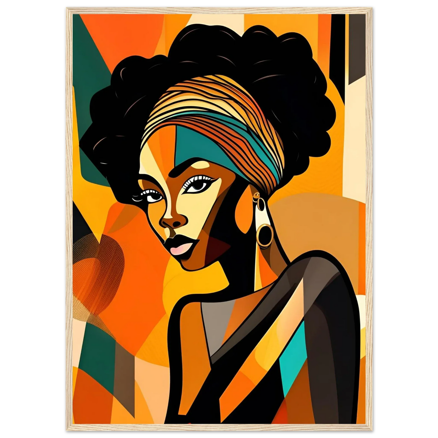 Retro Elegance - African Beauty with Colorful Headwrap - Esmonbijouart 
