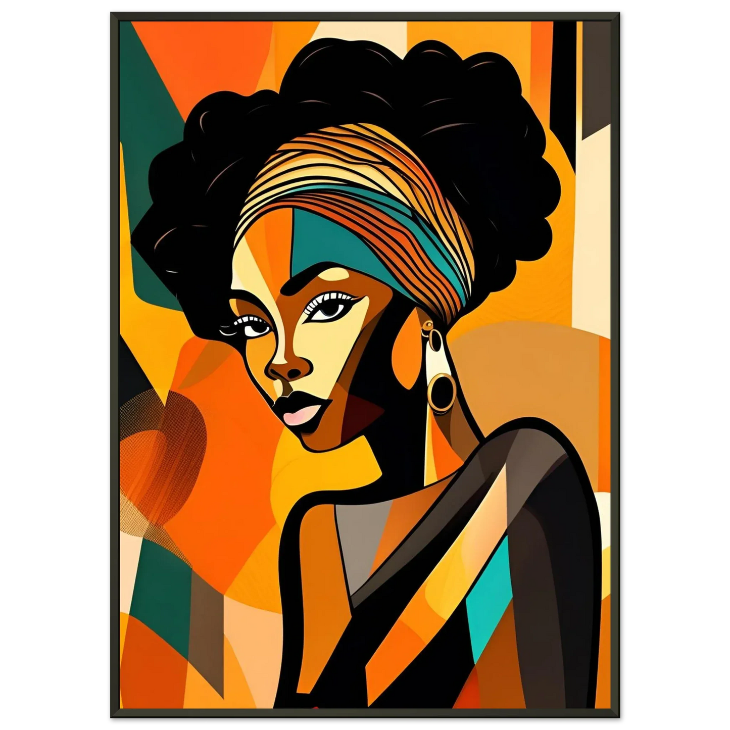 Retro Elegance - African Beauty with Colorful Headwrap - Esmonbijouart 