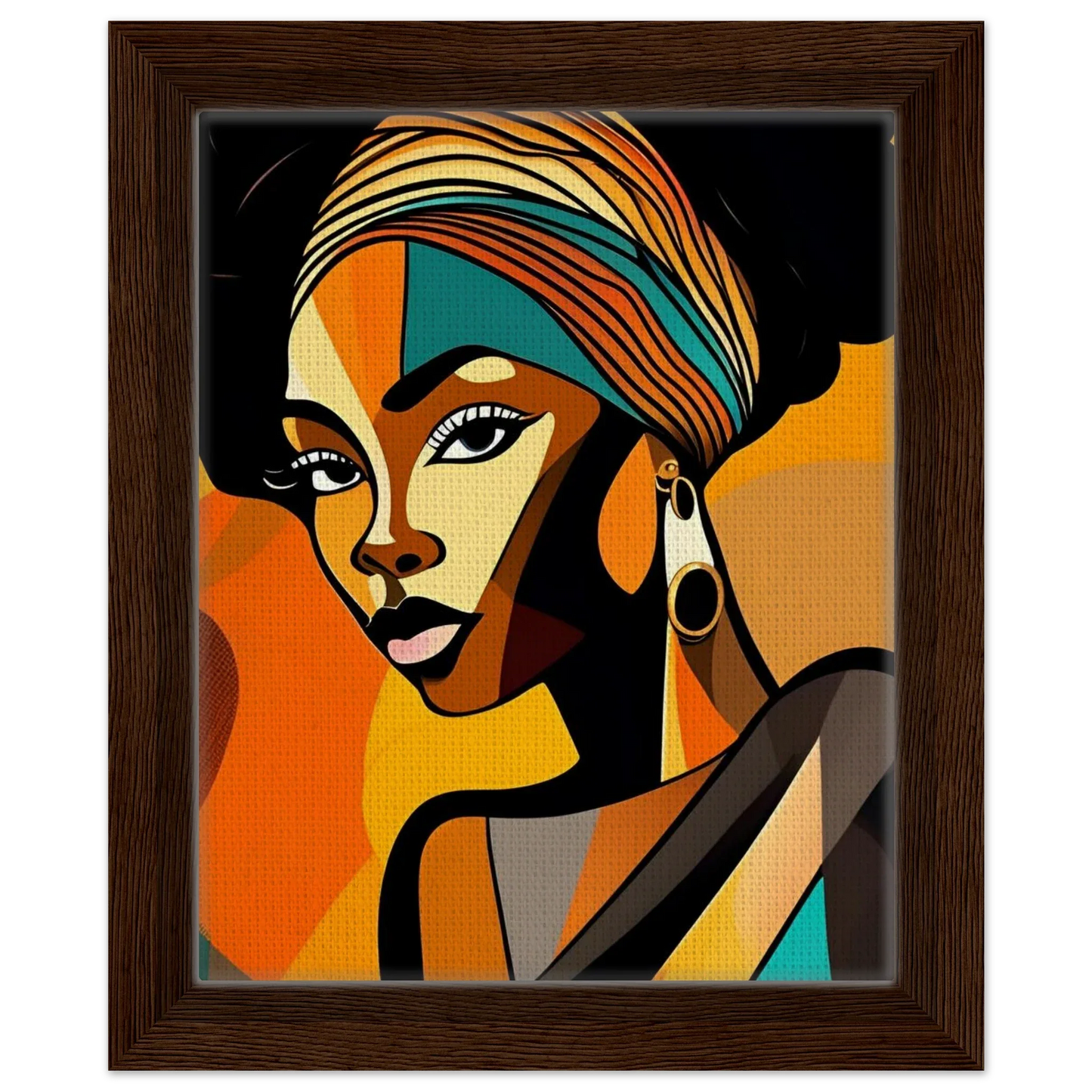Retro Elegance - African Beauty with Colorful Headwrap - Esmonbijouart 