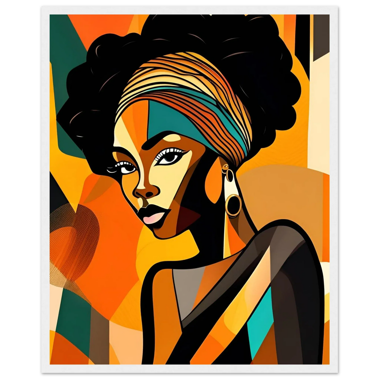 Retro Elegance - African Beauty with Colorful Headwrap - Esmonbijouart 