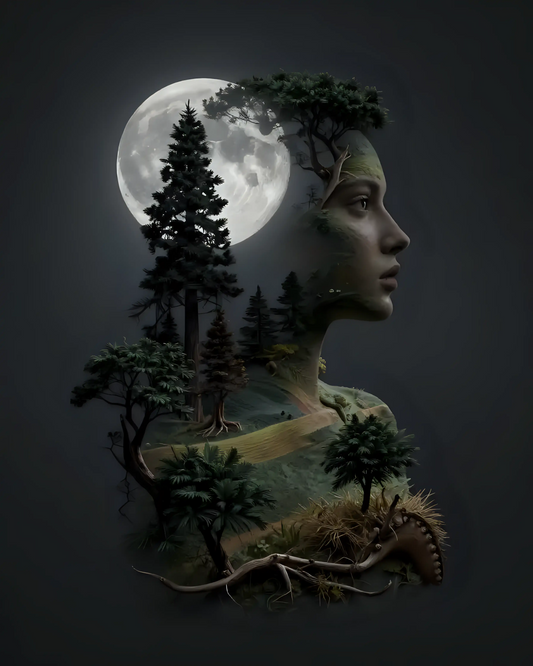 Surreal Moonlit Forest Profile - Digital Download