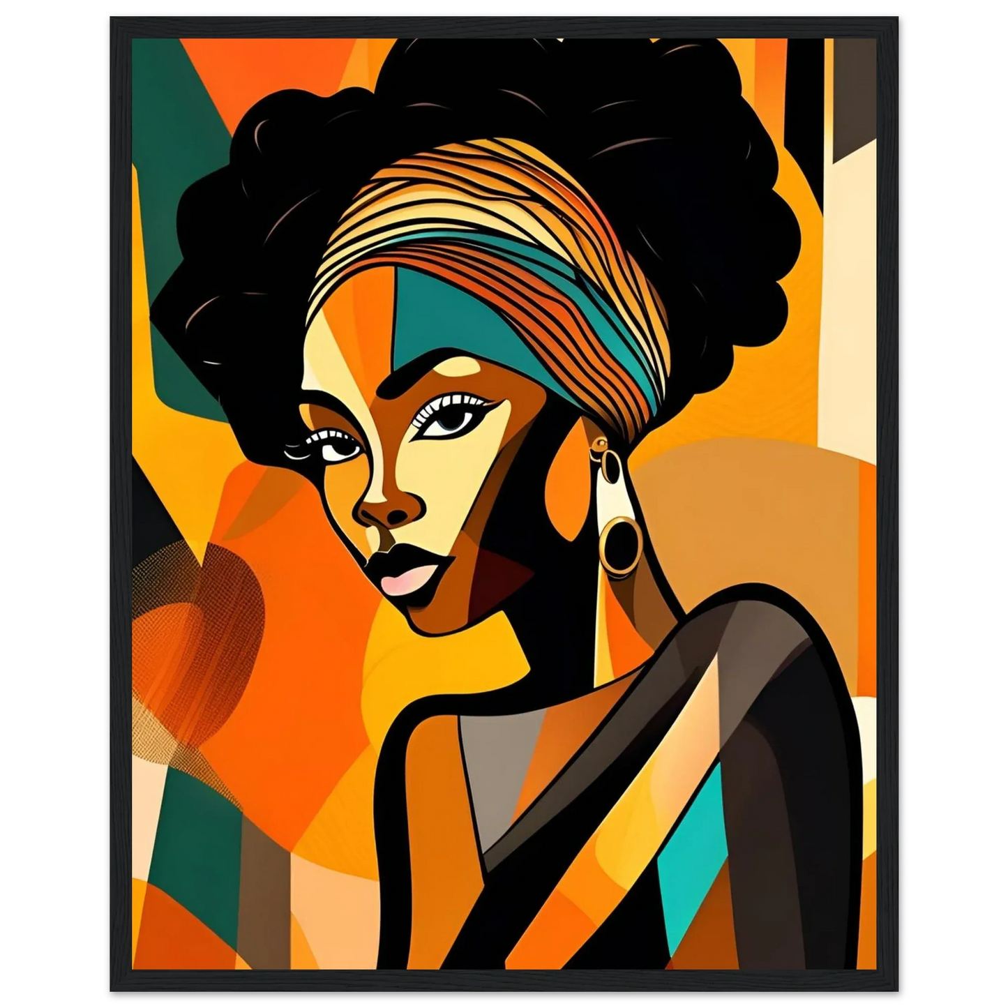 Retro Elegance - African Beauty with Colorful Headwrap - Esmonbijouart 