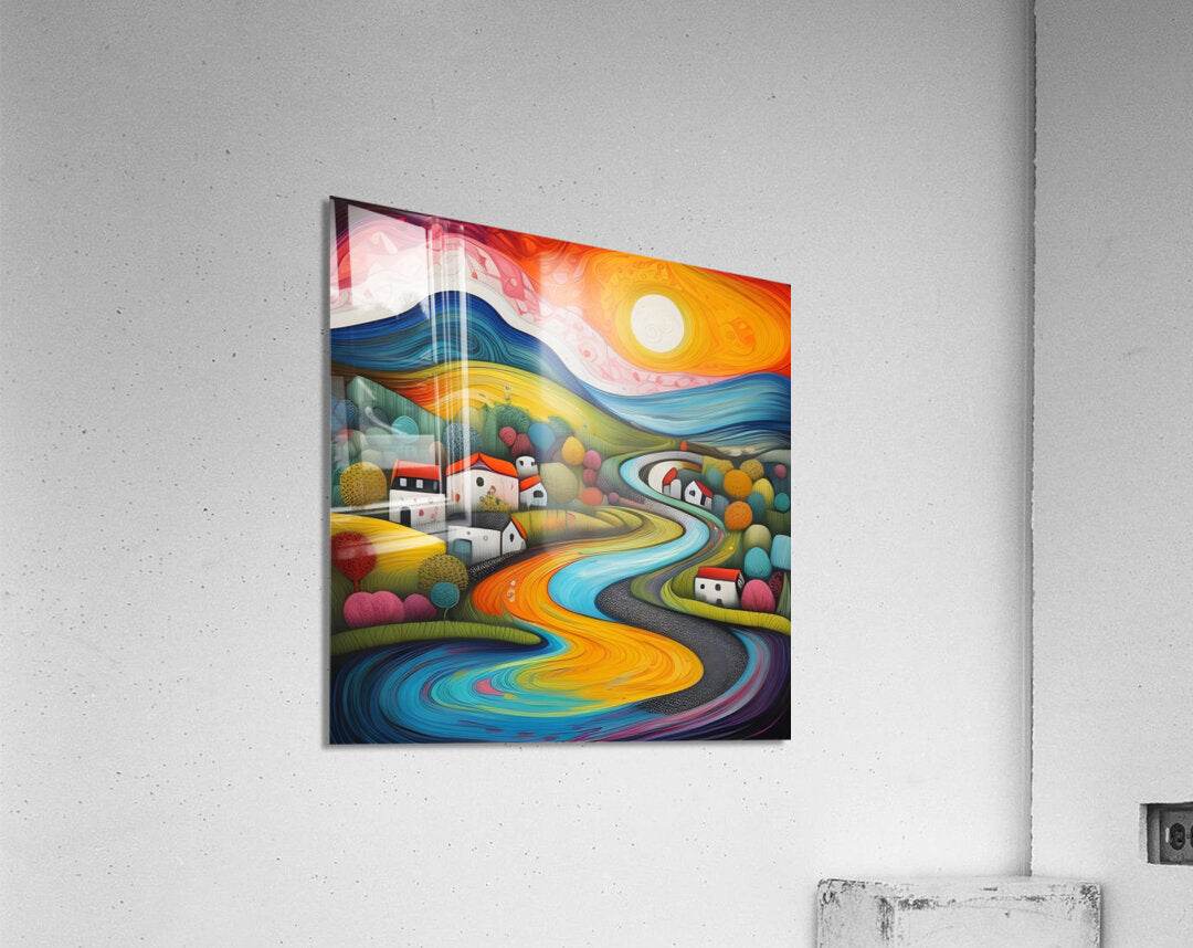 Art 444 - Fantasy-Surrealism-Village-Dreamscape-Colorful - Esmonbijouart 