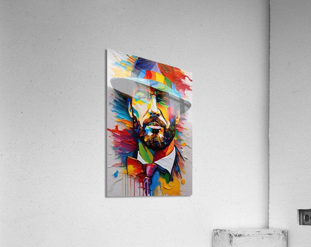 Colorful Abstract Portrait 68 - Contemporary-Gentleman-Art-Sophisticated-Dapper - Esmonbijouart 