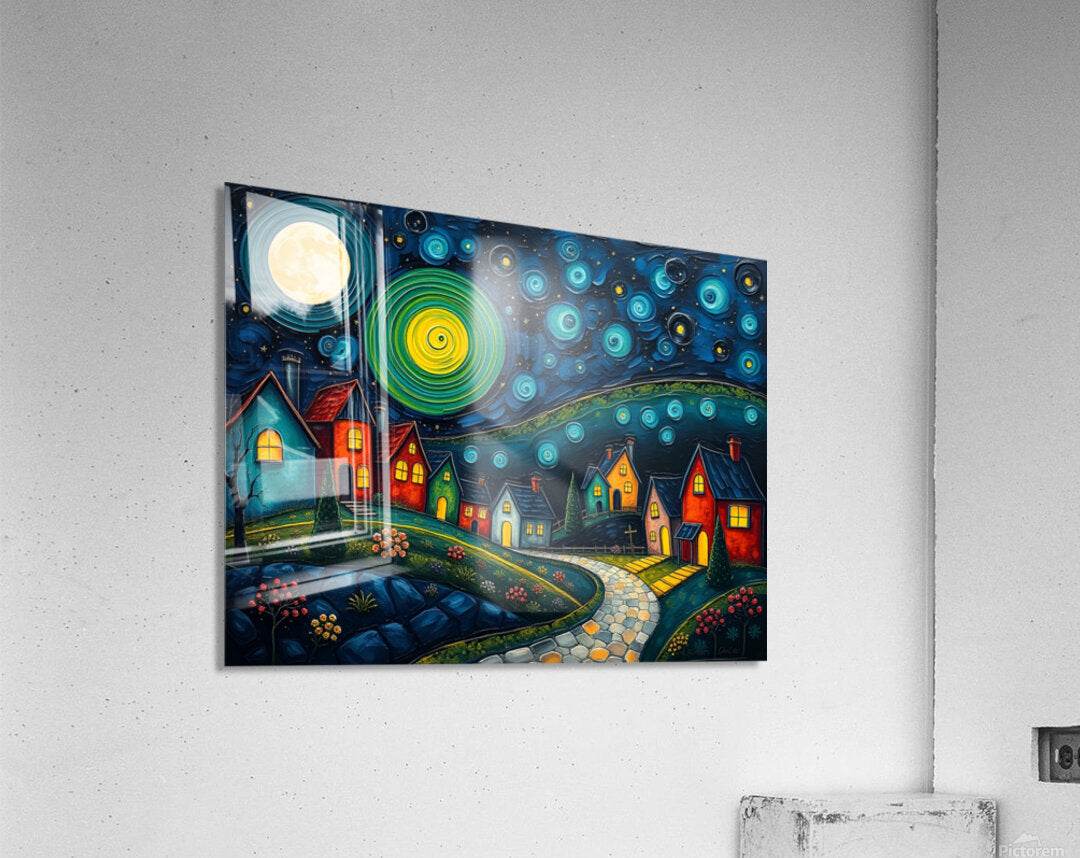 Dreamlike Village - Neo-Post-Impressionist-Cosmic-Hypnotic - Esmonbijouart 