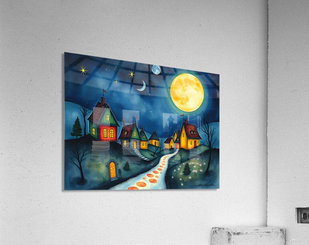 Dreamlike Village 9 - Contemporary-Fairy-Tale-Art-Enchanted-Moonlit - Esmonbijouart 