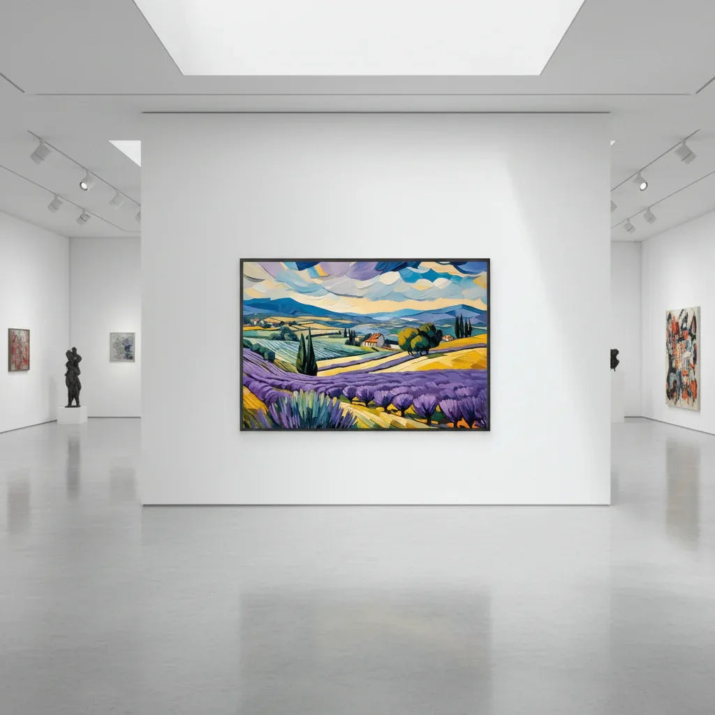 Lavender field 2 - Stylized-Landscape-Vibrant-Layered - Esmonbijouart 