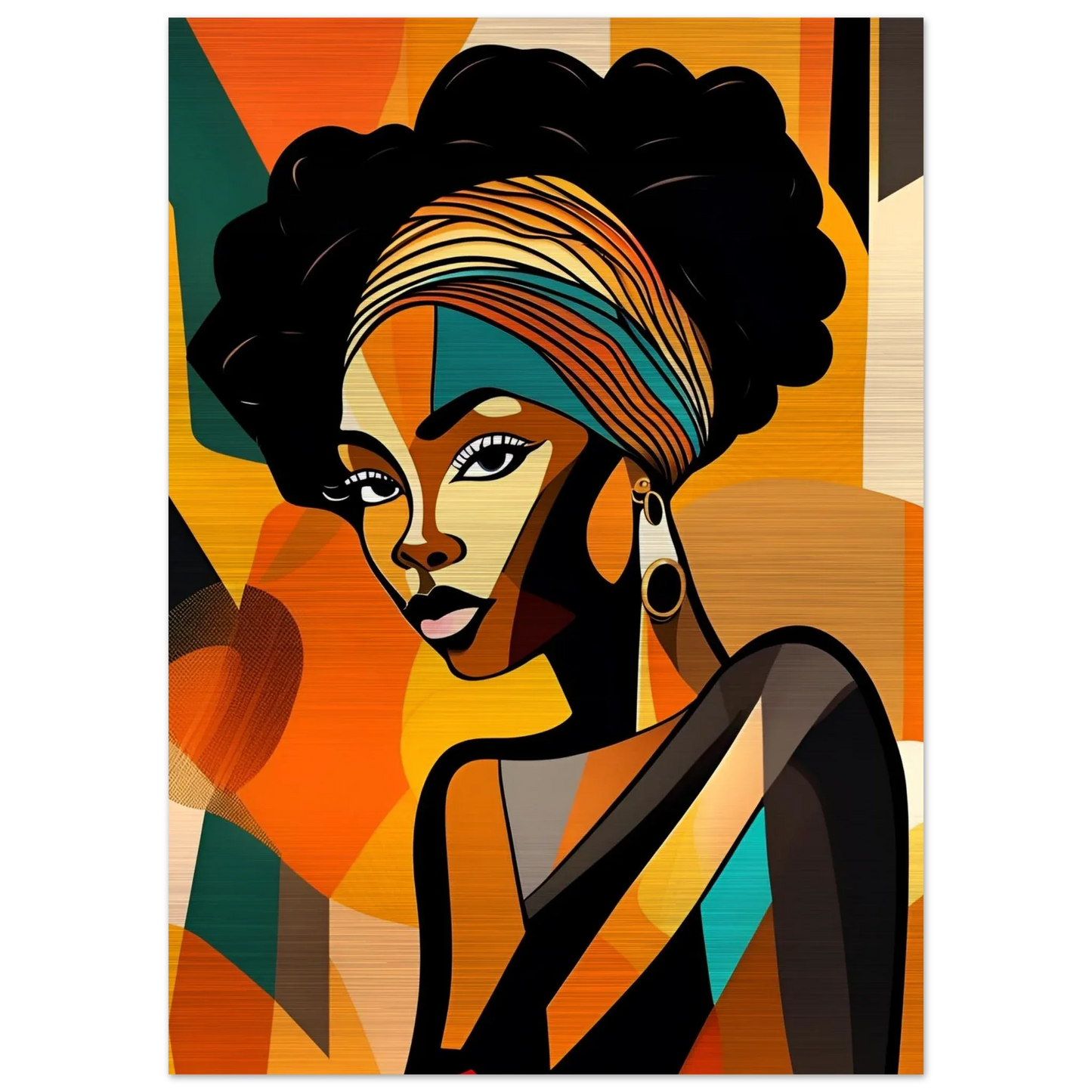 Retro Elegance - African Beauty with Colorful Headwrap - Esmonbijouart 
