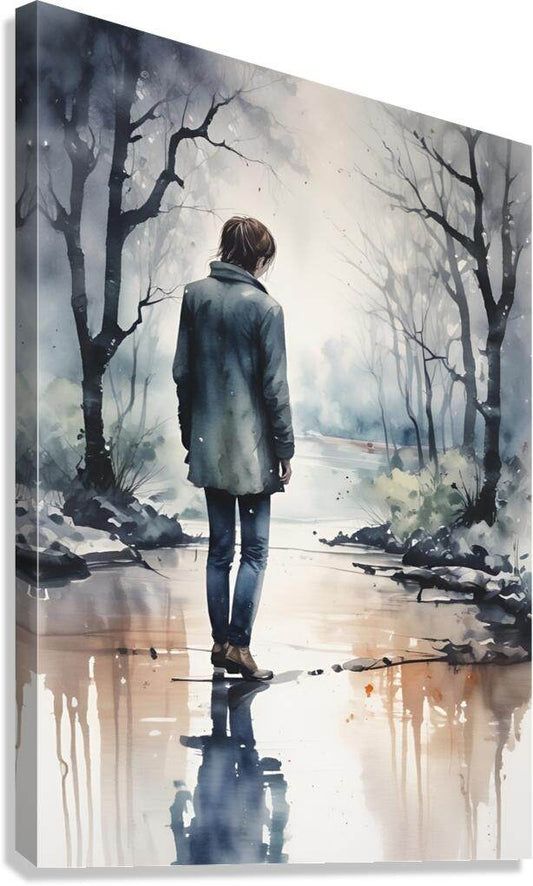 The One Alone - Contemporary-Watercolor-Contemplative-Melancholic - Esmonbijouart 