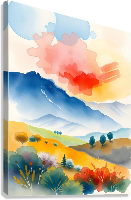 Watercolor Landscape - Serene-Artistic-Pastoral - Esmonbijouart 