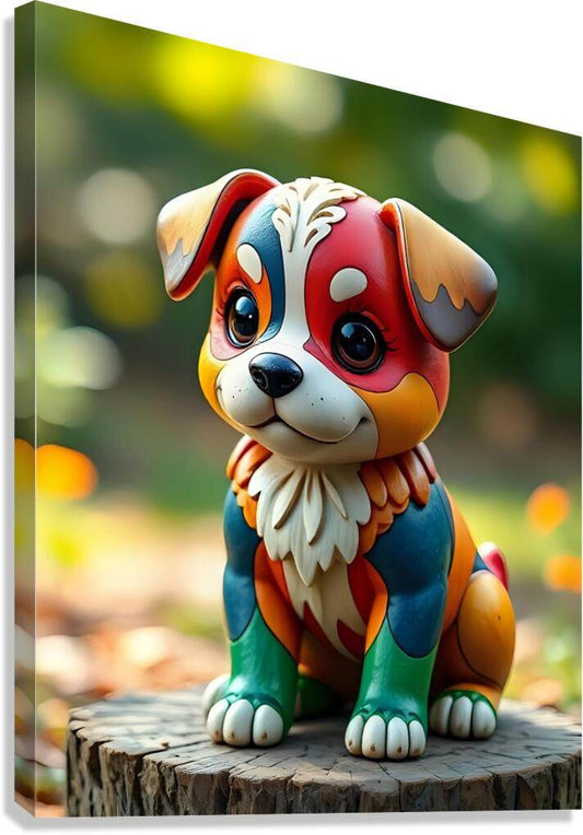 Playful Pup 3 - Colorful-Cute-Cartoon - Esmonbijouart 
