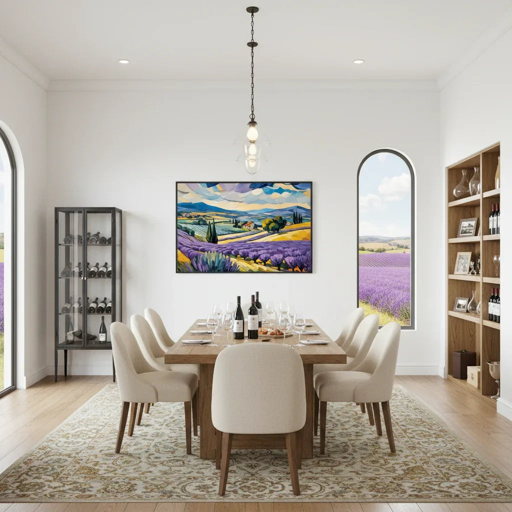 Lavender field 2 - Stylized-Landscape-Vibrant-Layered - Esmonbijouart 