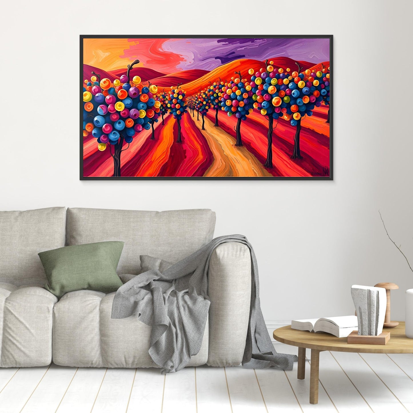 Vibrant Orchard at Sunset Print