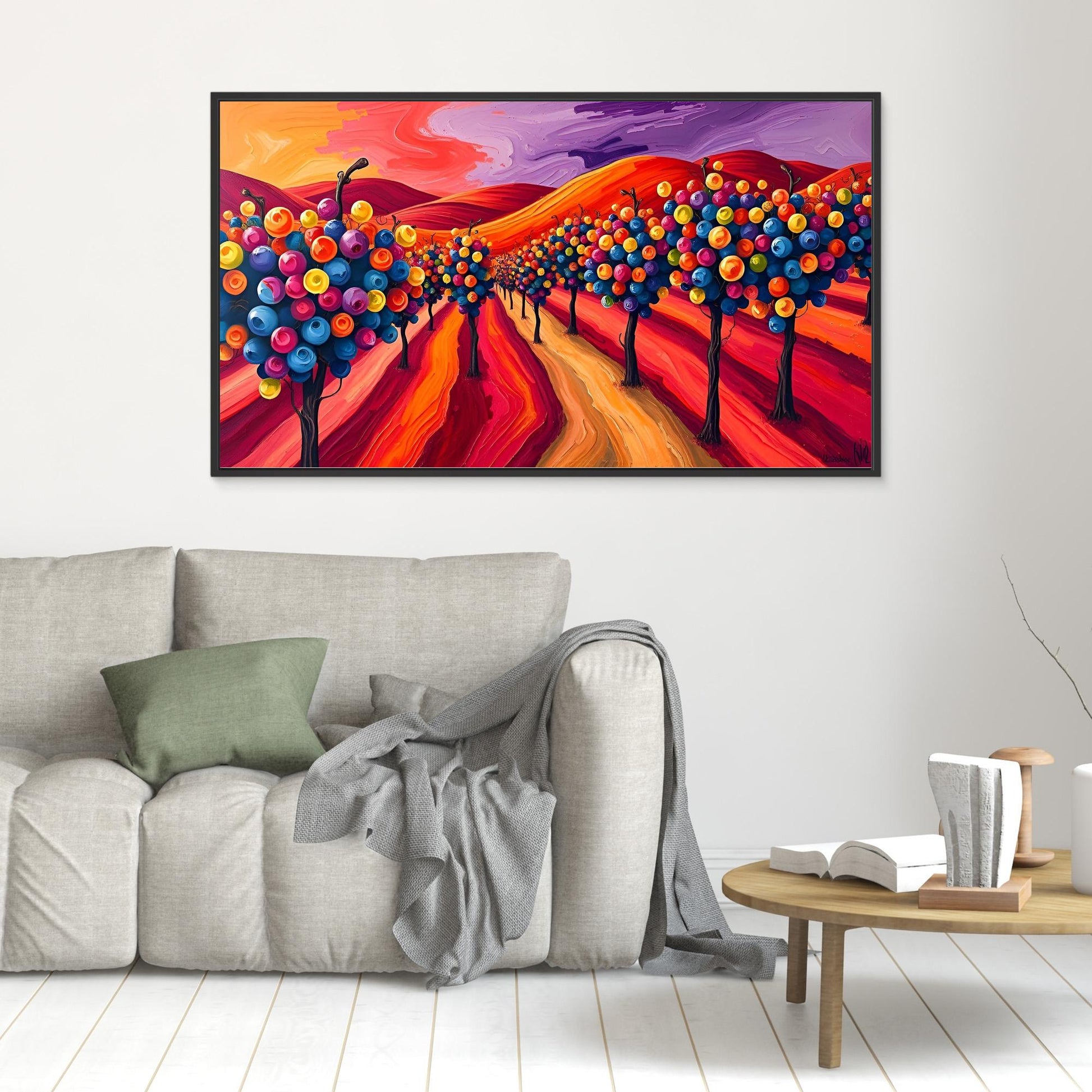 Vibrant Orchard at Sunset Print