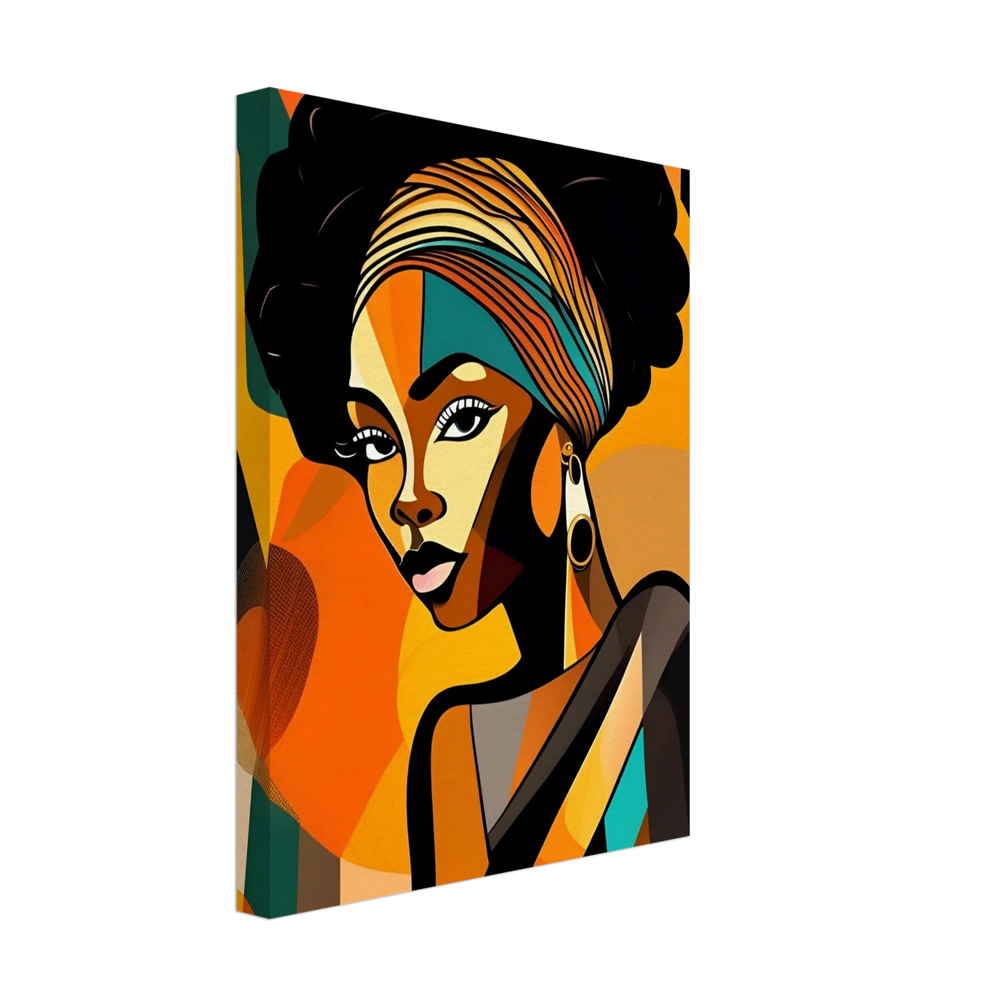 Retro Elegance - African Beauty with Colorful Headwrap - Esmonbijouart 