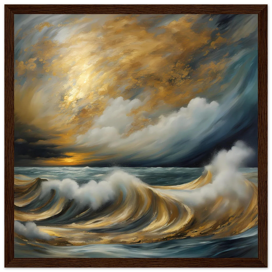 Dramatic Storm Over Golden Ocean Waves - Esmonbijouart 
