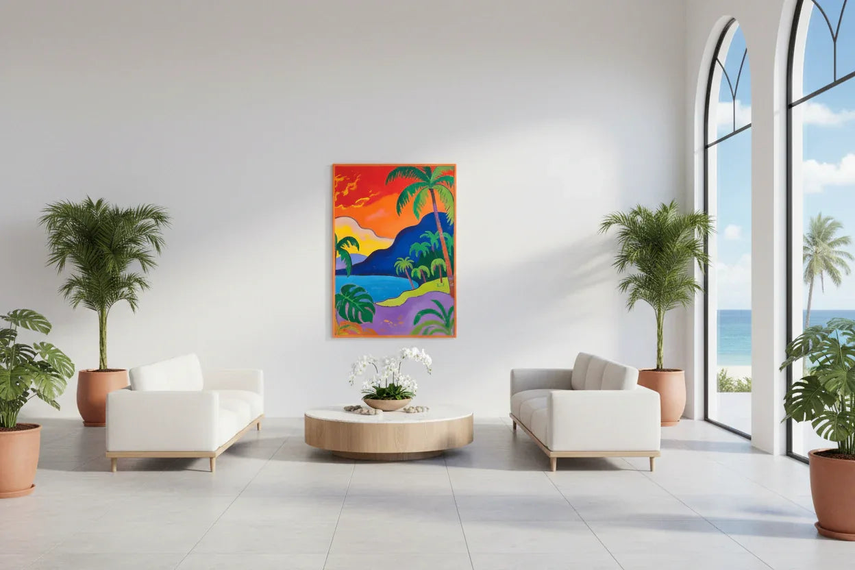 Tropical Sunset Beach Scene - Esmonbijouart 