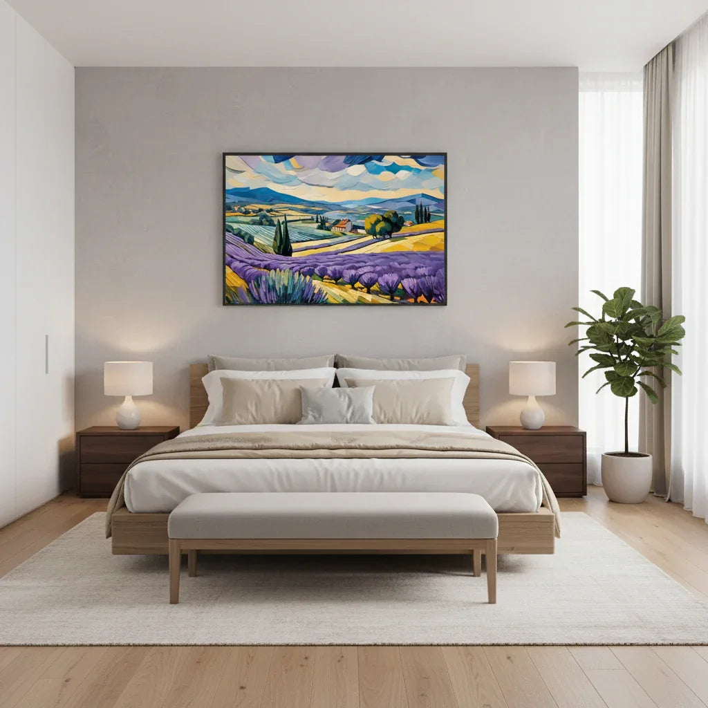 Lavender field 2 - Stylized-Landscape-Vibrant-Layered - Esmonbijouart 