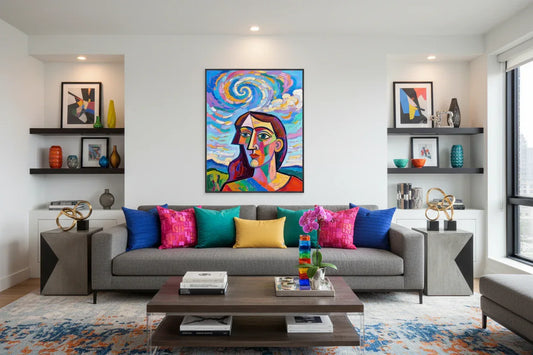 Colorful Cubits Portrait - Esmonbijouart 