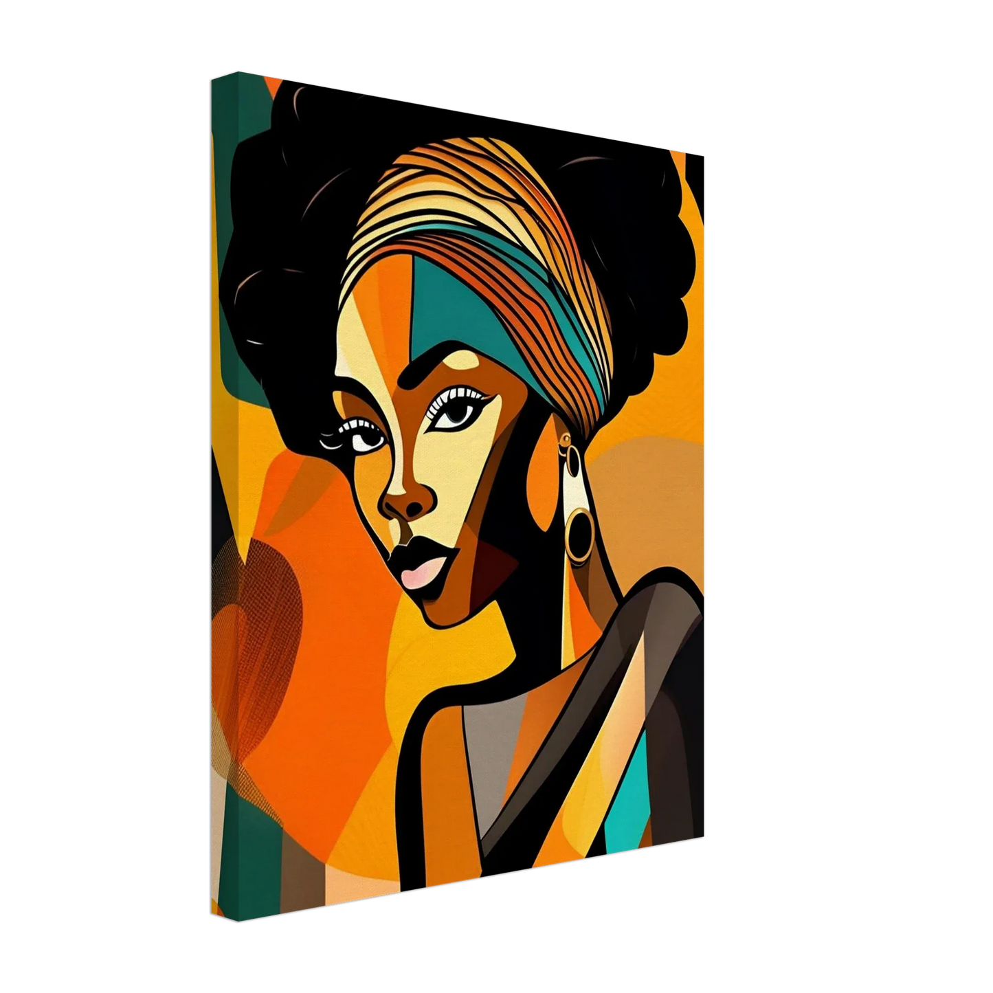 Retro Elegance - African Beauty with Colorful Headwrap - Esmonbijouart 