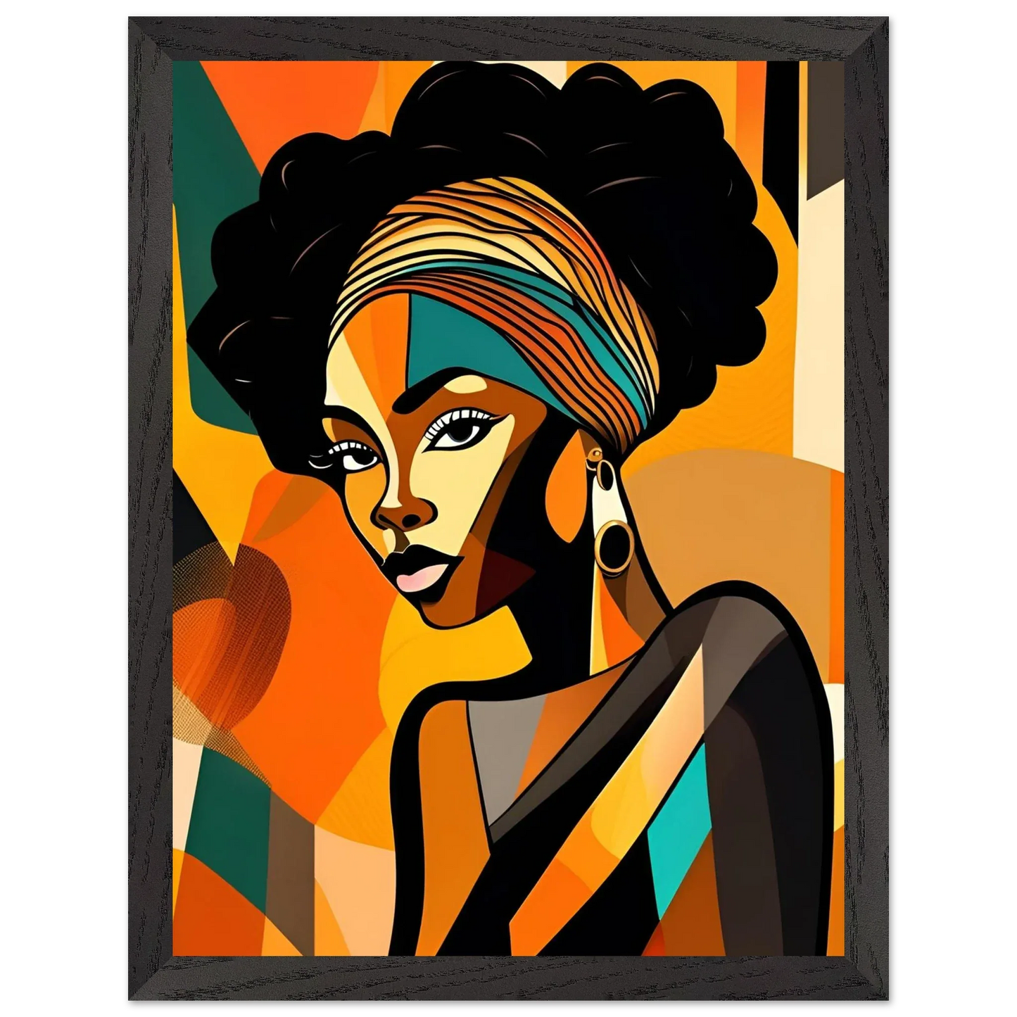 Retro Elegance - African Beauty with Colorful Headwrap - Esmonbijouart 